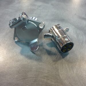 Round chrome connector 4 way (male-female)