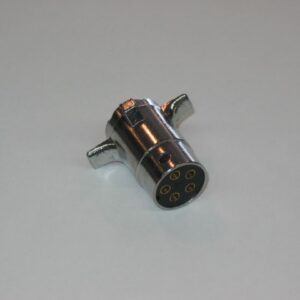 Round chrome connector 5 way (female)